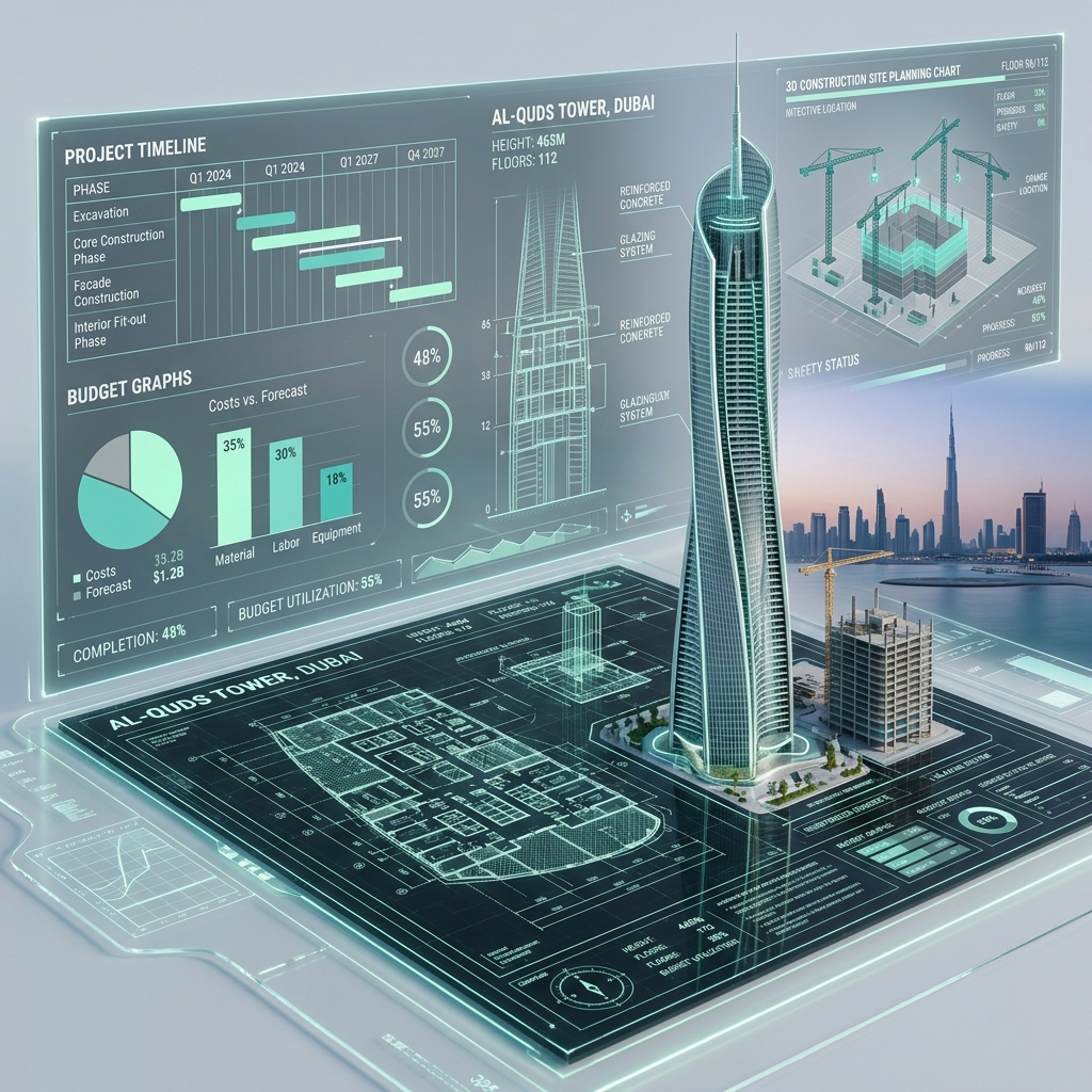 SKAD AI Construction ERP Dashboard Mockup